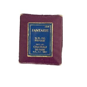 Vintage FANTAISIE 1/2 FL. OZ. Perfume Chateau De Paris NOS in Box Sealed